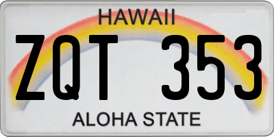 HI license plate ZQT353