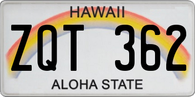 HI license plate ZQT362