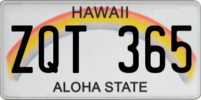 HI license plate ZQT365