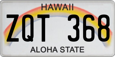 HI license plate ZQT368