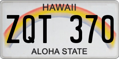 HI license plate ZQT370