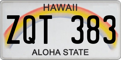 HI license plate ZQT383