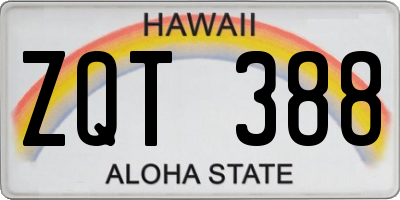 HI license plate ZQT388