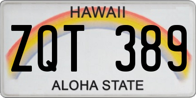 HI license plate ZQT389