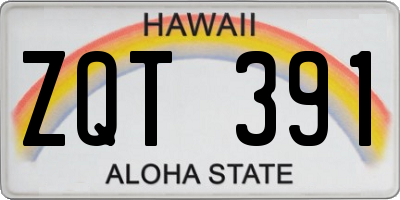 HI license plate ZQT391
