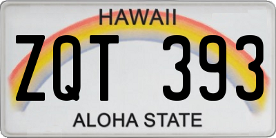 HI license plate ZQT393