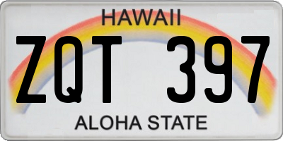 HI license plate ZQT397