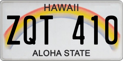 HI license plate ZQT410