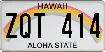 HI license plate ZQT414