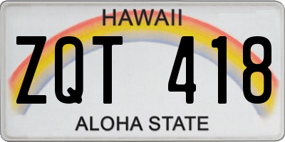 HI license plate ZQT418