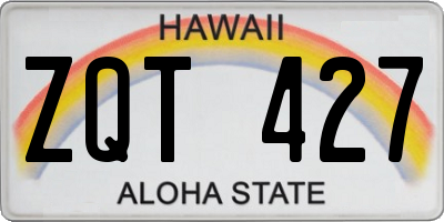 HI license plate ZQT427