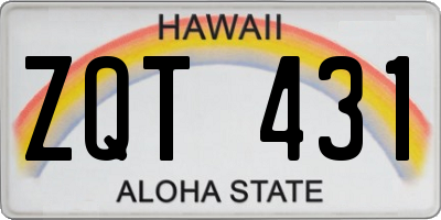 HI license plate ZQT431