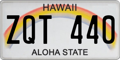HI license plate ZQT440