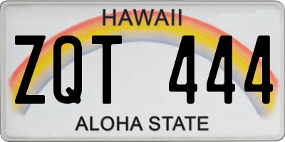 HI license plate ZQT444