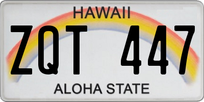 HI license plate ZQT447