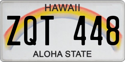 HI license plate ZQT448
