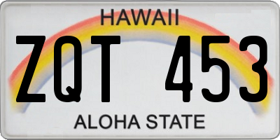HI license plate ZQT453