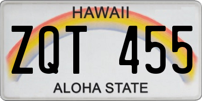 HI license plate ZQT455