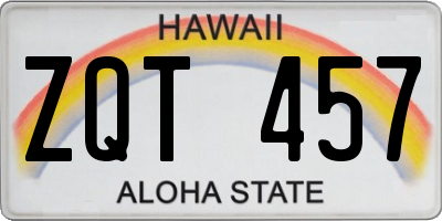 HI license plate ZQT457