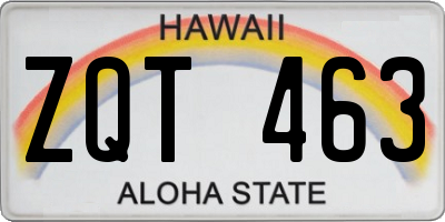 HI license plate ZQT463