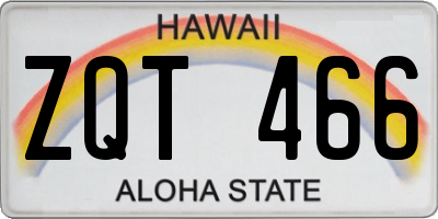 HI license plate ZQT466