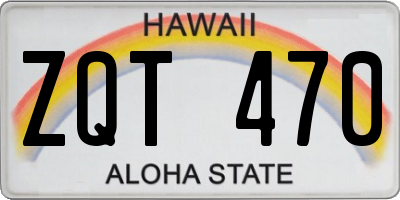 HI license plate ZQT470