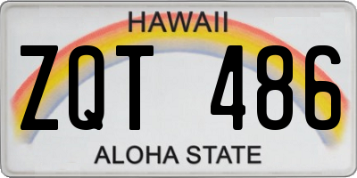 HI license plate ZQT486