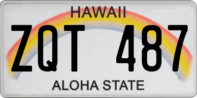 HI license plate ZQT487