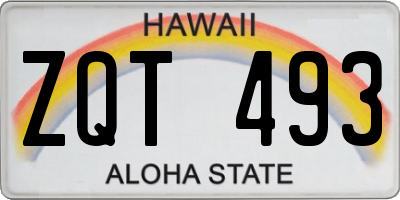 HI license plate ZQT493