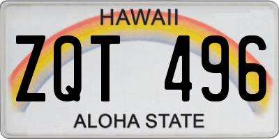 HI license plate ZQT496