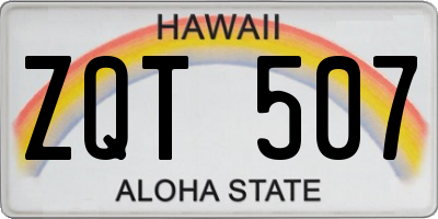 HI license plate ZQT507