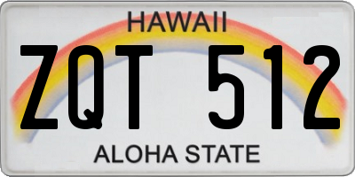 HI license plate ZQT512