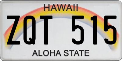 HI license plate ZQT515