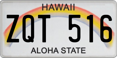 HI license plate ZQT516