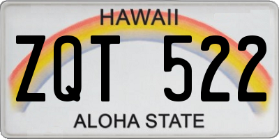 HI license plate ZQT522