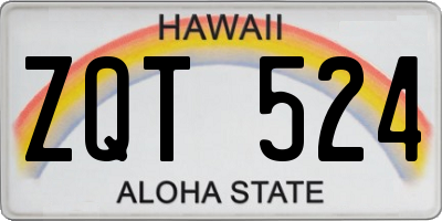 HI license plate ZQT524