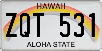 HI license plate ZQT531