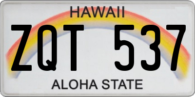 HI license plate ZQT537