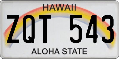 HI license plate ZQT543