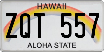 HI license plate ZQT557