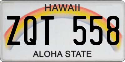 HI license plate ZQT558