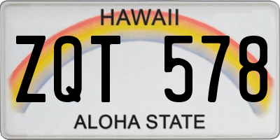 HI license plate ZQT578