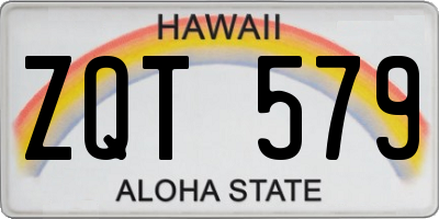 HI license plate ZQT579