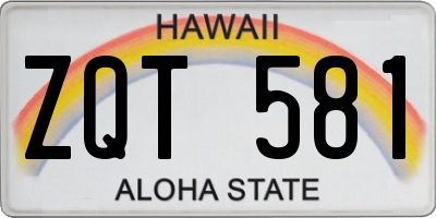 HI license plate ZQT581