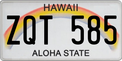 HI license plate ZQT585