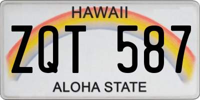 HI license plate ZQT587