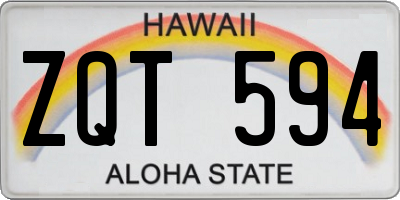 HI license plate ZQT594