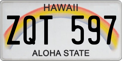 HI license plate ZQT597