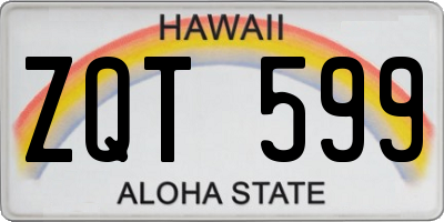 HI license plate ZQT599