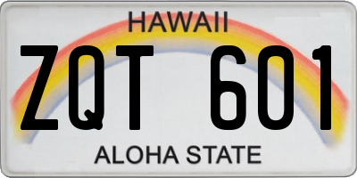 HI license plate ZQT601